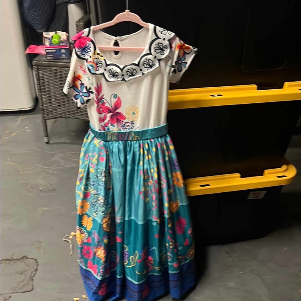 Mirabel encanto Floral Multicolor Dress with Ruffled Collar